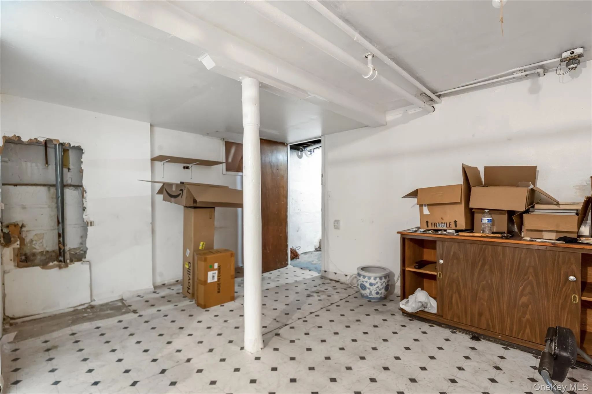 Finished below grade area with light floors Finished below grade area with light floors