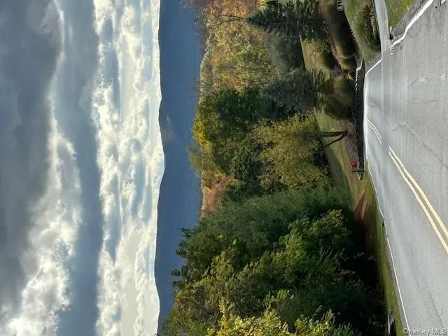 View of asphalt road featuring a mountain view and a forest view View of asphalt road featuring a mountain view and a forest view