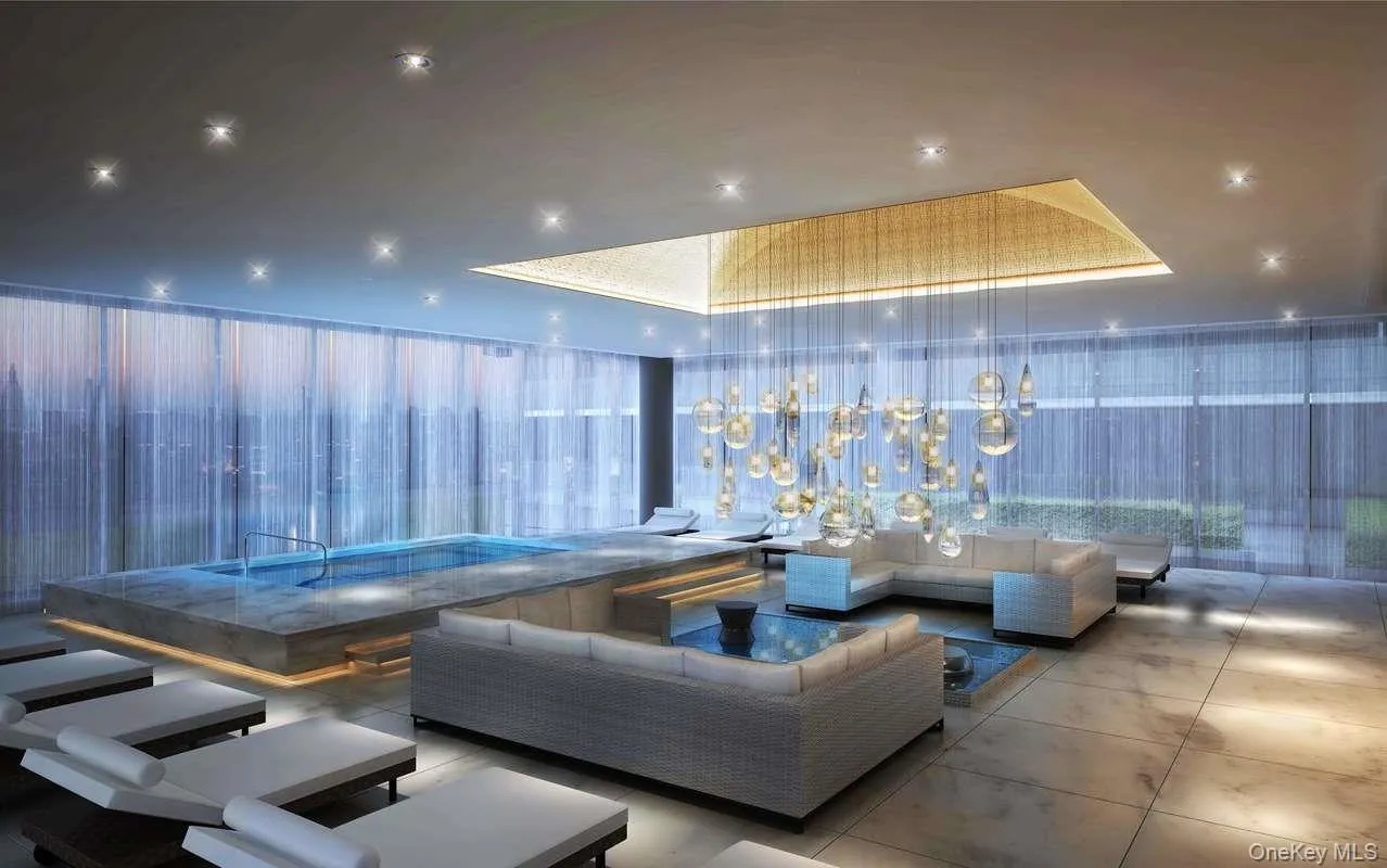 Lobby with recessed lighting Lobby with recessed lighting