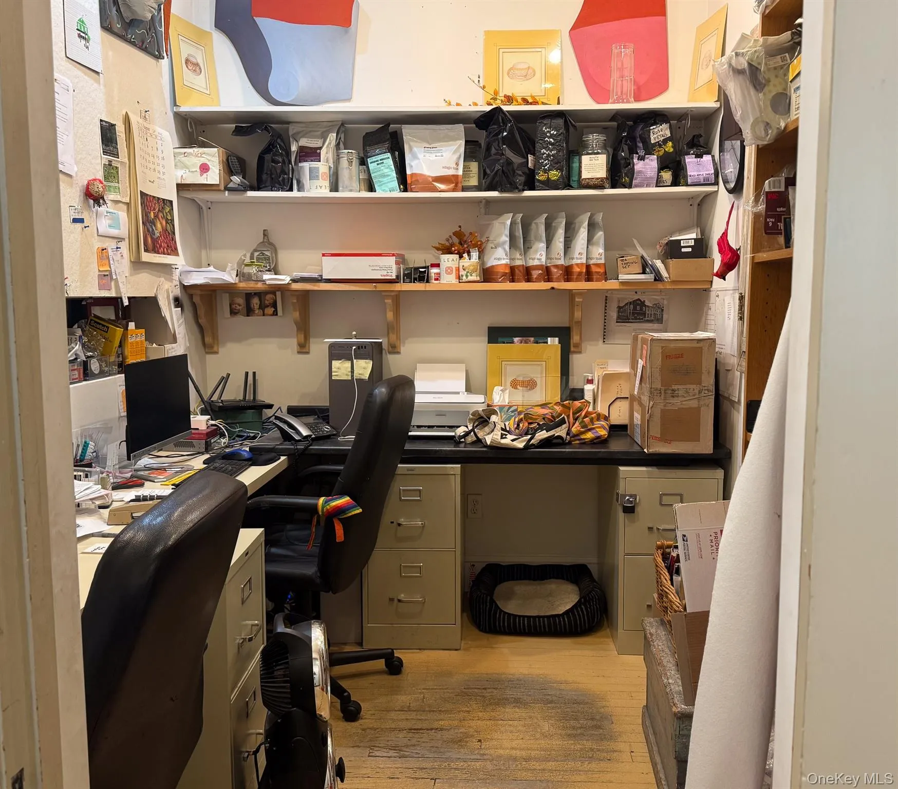 Office area featuring light wood-style flooring Office area featuring light wood-style flooring