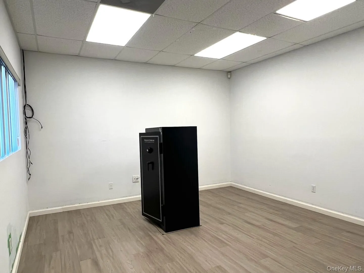 Spare room featuring light wood finished floors and a paneled ceiling Spare room featuring light wood finished floors and a paneled ceiling