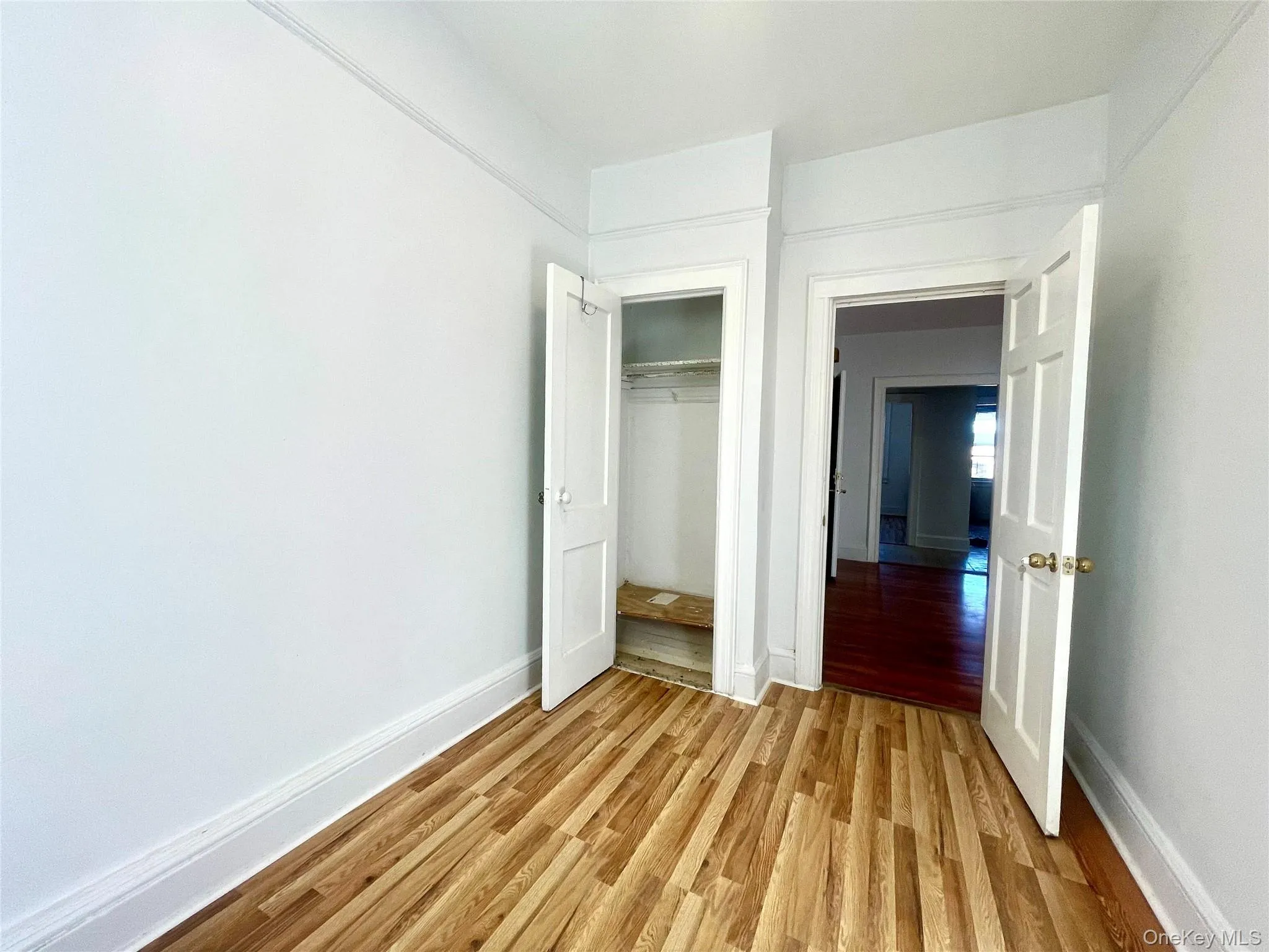 Unfurnished bedroom with light wood-style floors and a closet Unfurnished bedroom with light wood-style floors and a closet
