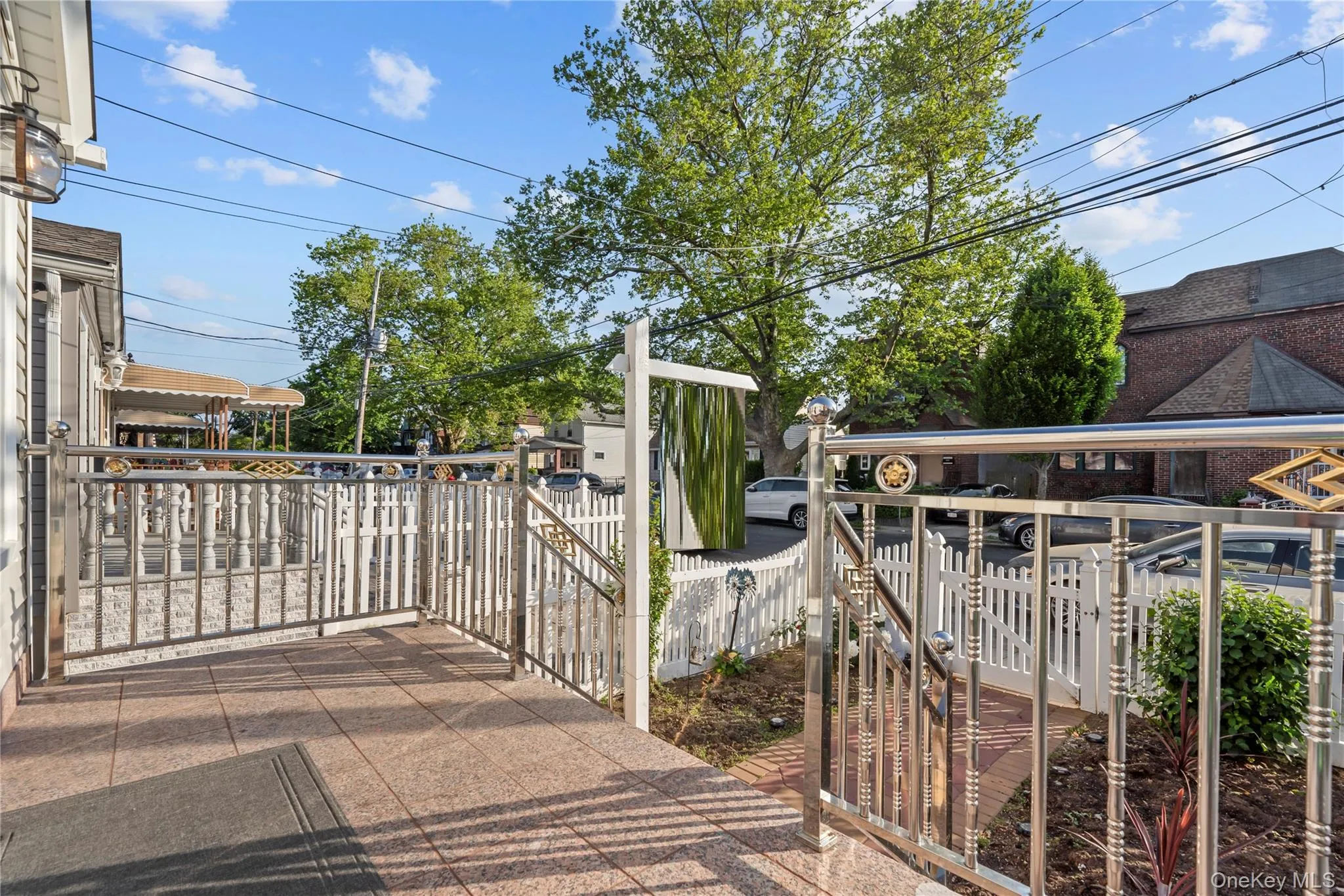 Wooden terrace with a gate Wooden terrace with a gate