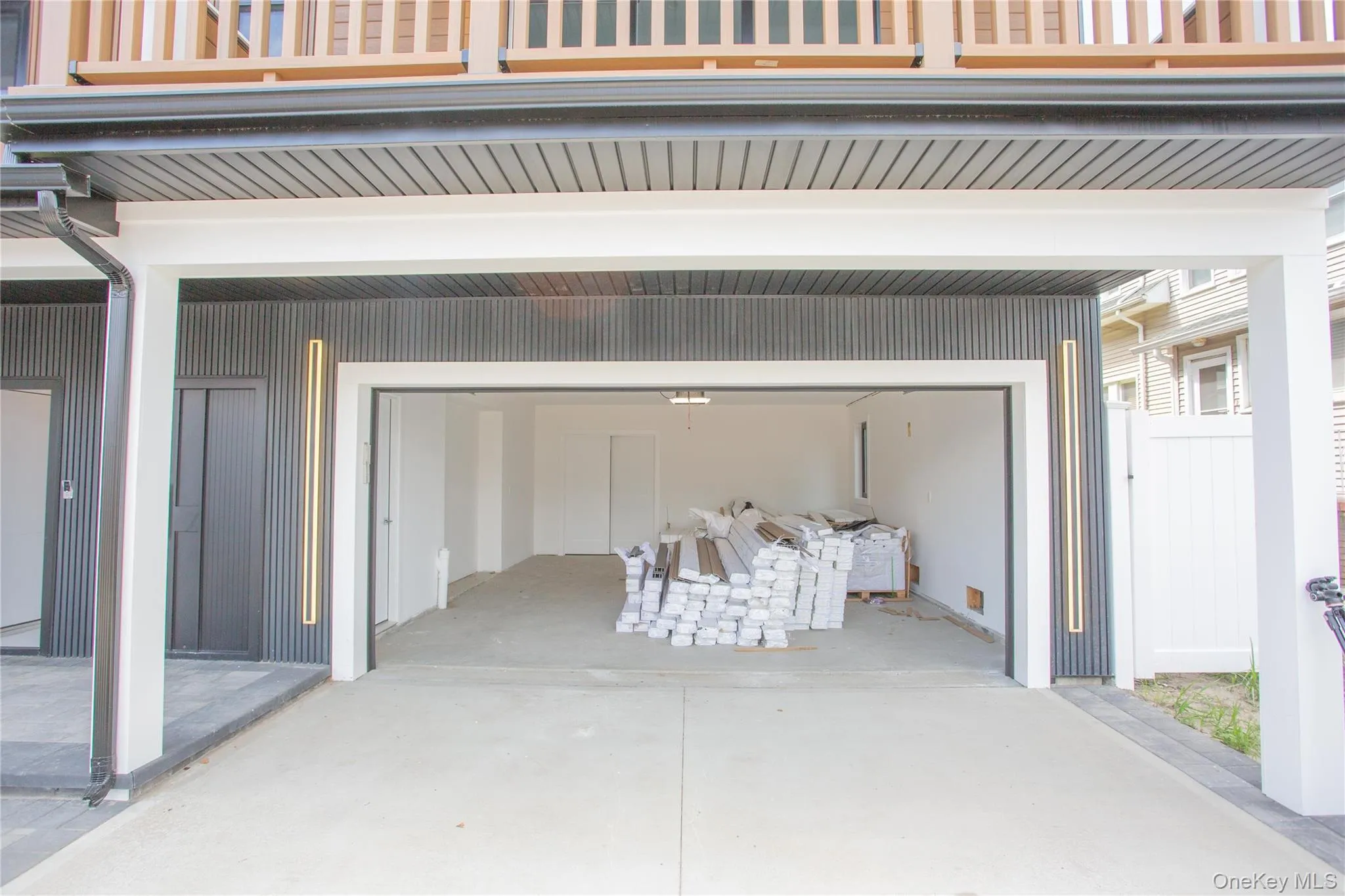 Garage with concrete driveway Garage with concrete driveway