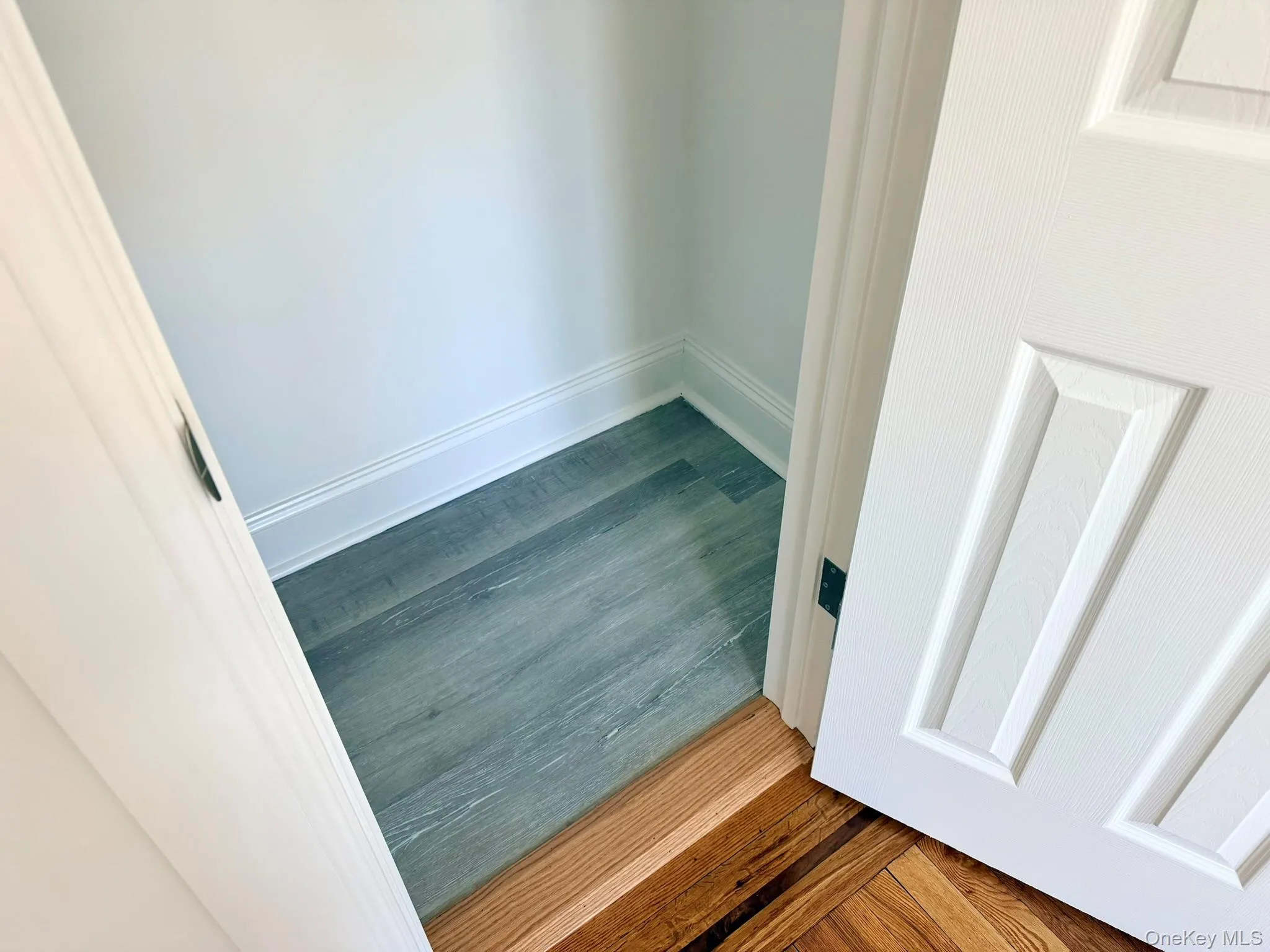 Detailed view of baseboards and wood finished floors Detailed view of baseboards and wood finished floors