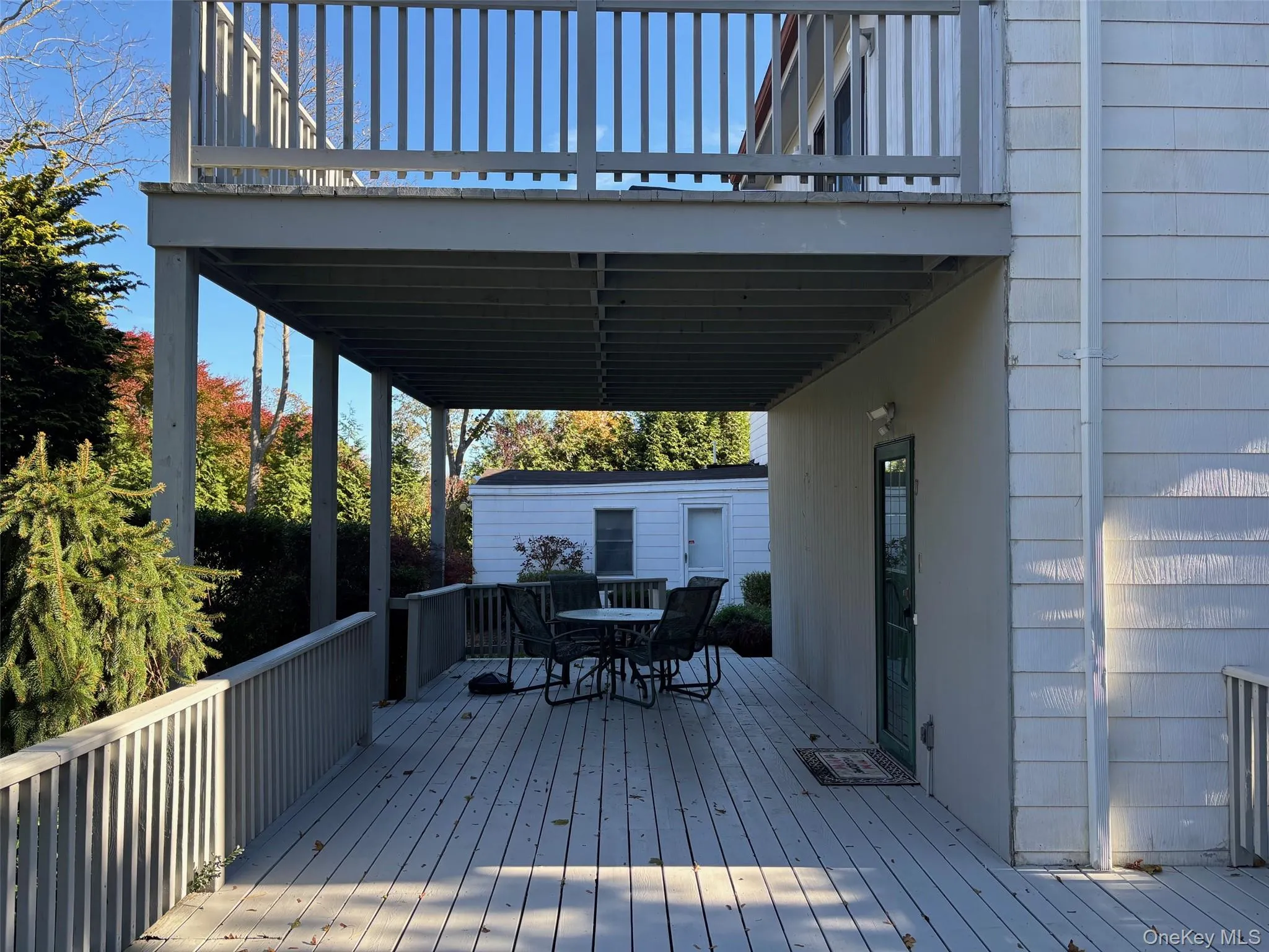 Deck with outdoor dining area Deck with outdoor dining area