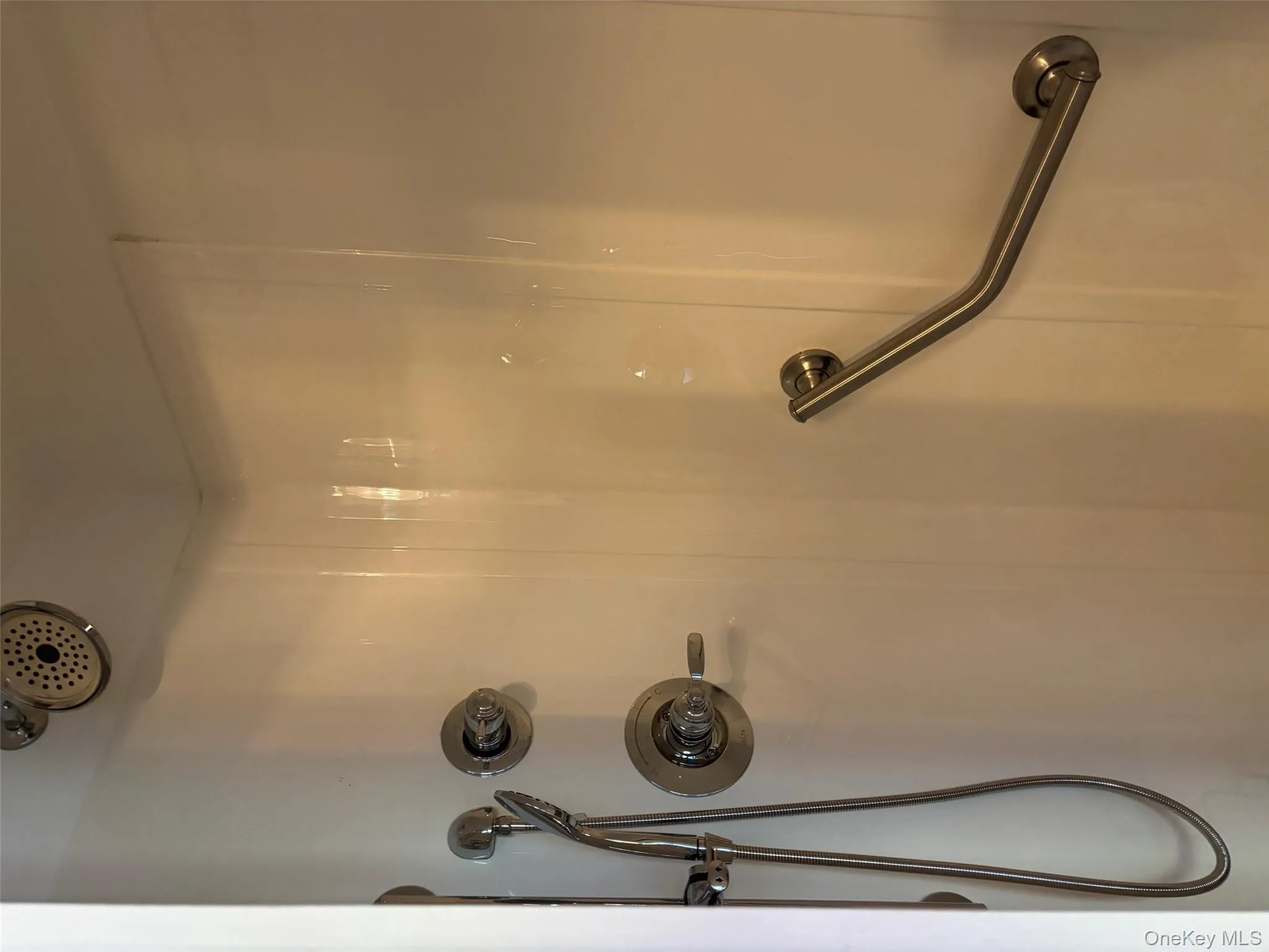 Bathroom view of a shower Bathroom view of a shower