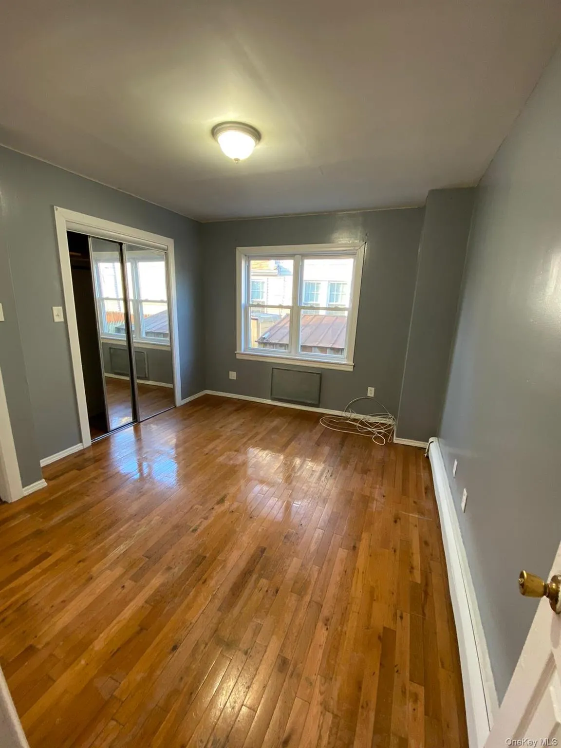 Unfurnished room featuring light wood finished floors, a baseboard heating unit, and plenty of natural light Unfurnished room featuring light wood finished floors, a baseboard heating unit, and plenty of natural light
