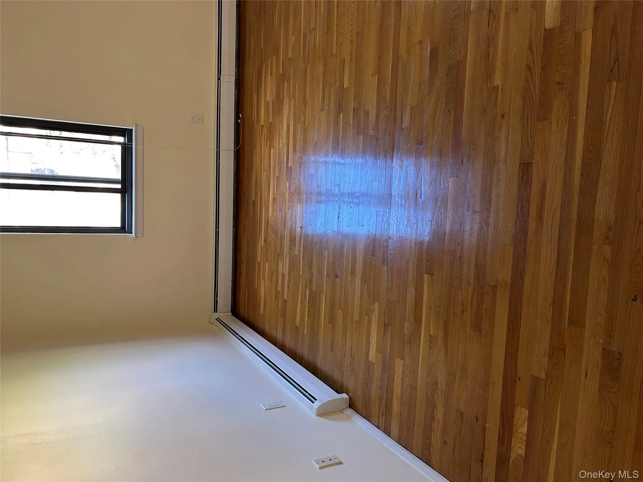 Unfurnished room featuring a baseboard radiator, dark wood-type flooring, and a baseboard heating unit Unfurnished room featuring a baseboard radiator, dark wood-type flooring, and a baseboard heating unit