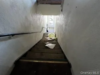 Staircase with a textured wall Staircase with a textured wall