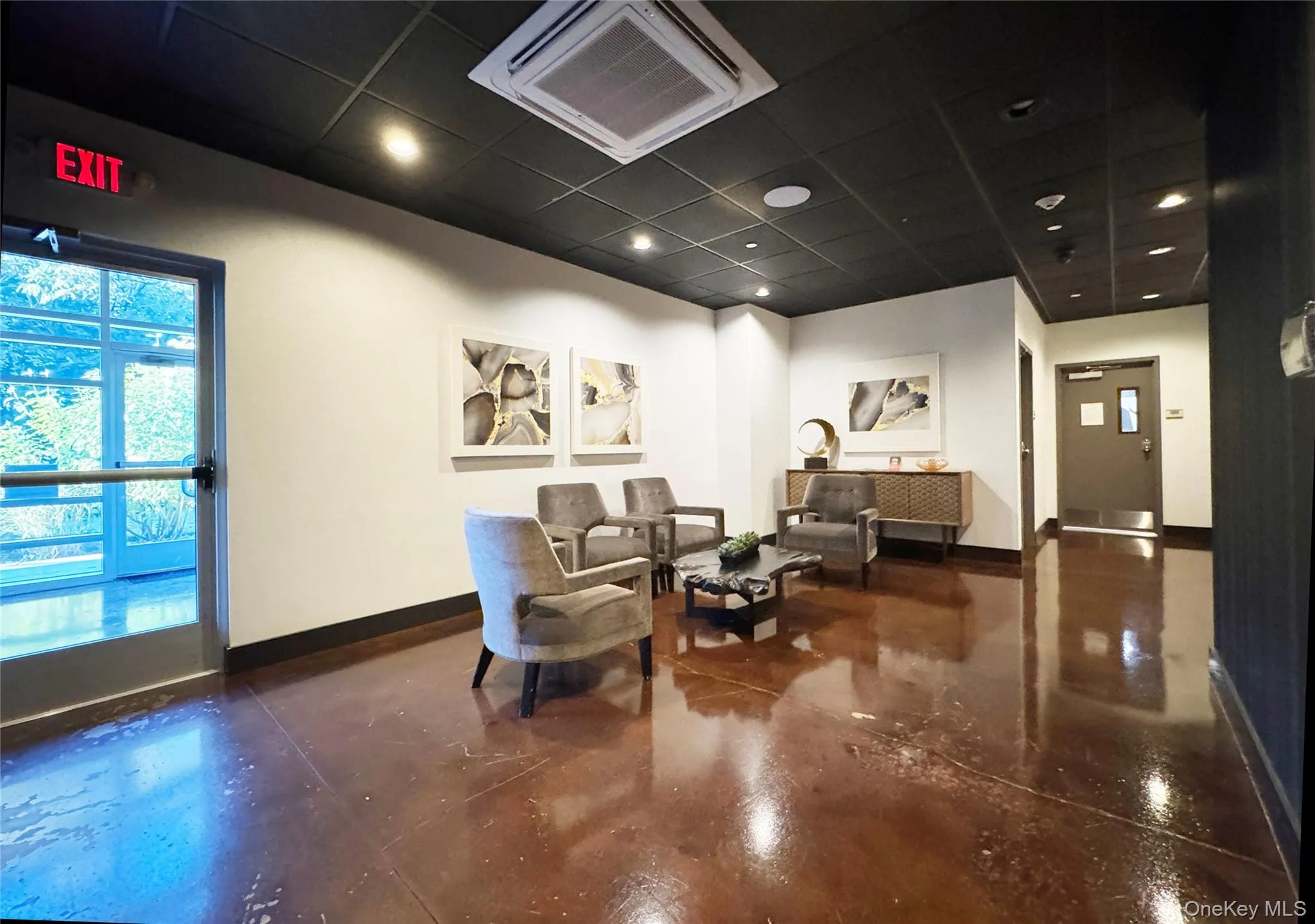 Lobby with a drop ceiling Lobby with a drop ceiling