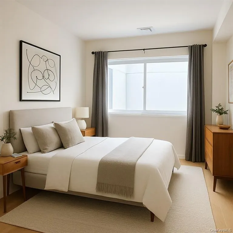 Bedroom with multiple windows and light wood-style floors Bedroom with multiple windows and light wood-style floors