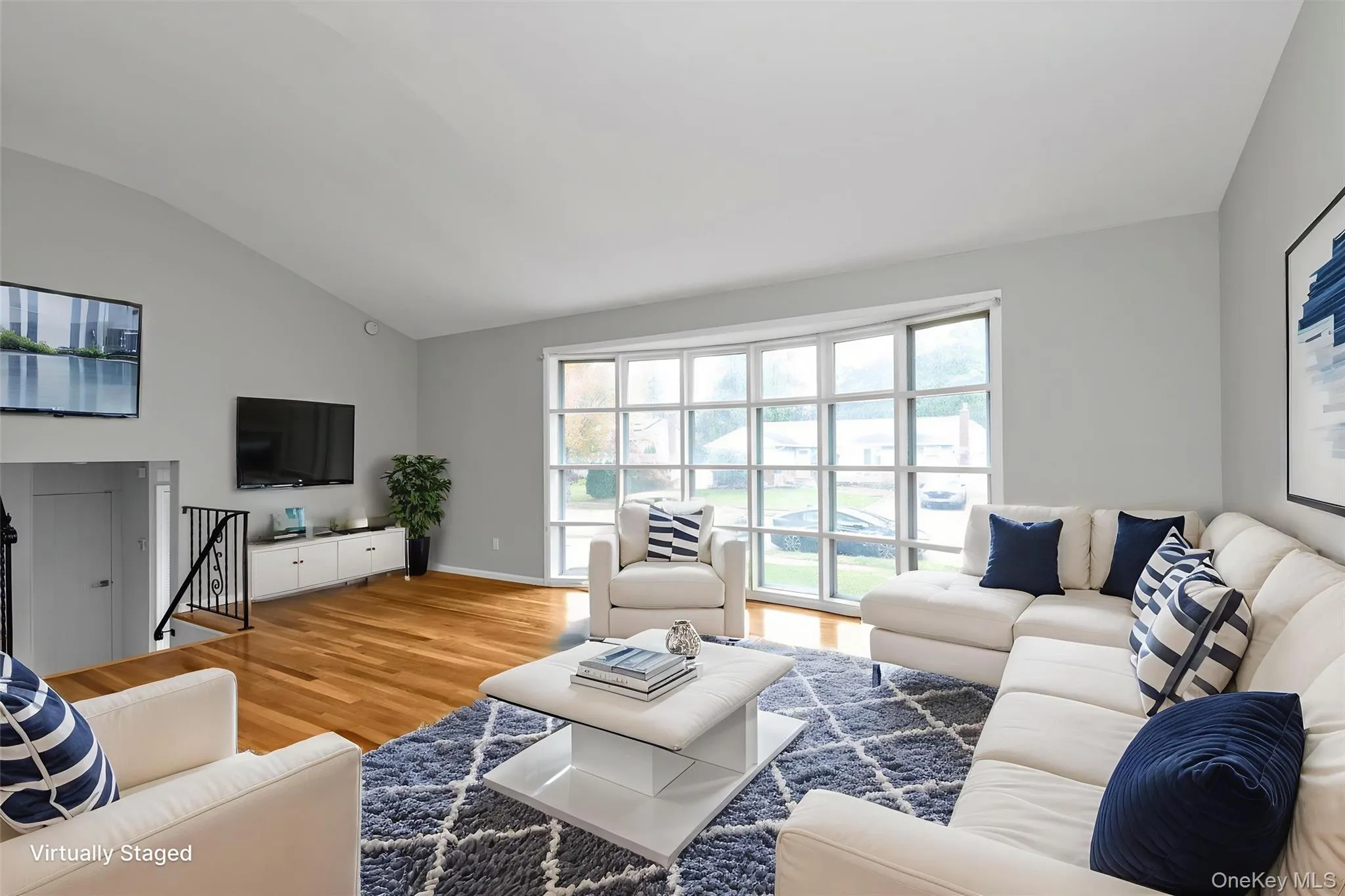 Living room with vaulted ceiling Living room with vaulted ceiling
