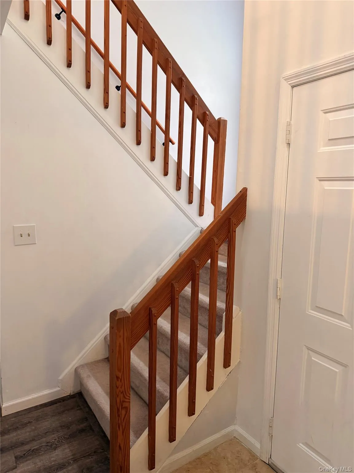Stairway with baseboards Stairway with baseboards