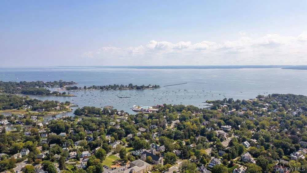 Aerial view of a large body of water Aerial view of a large body of water