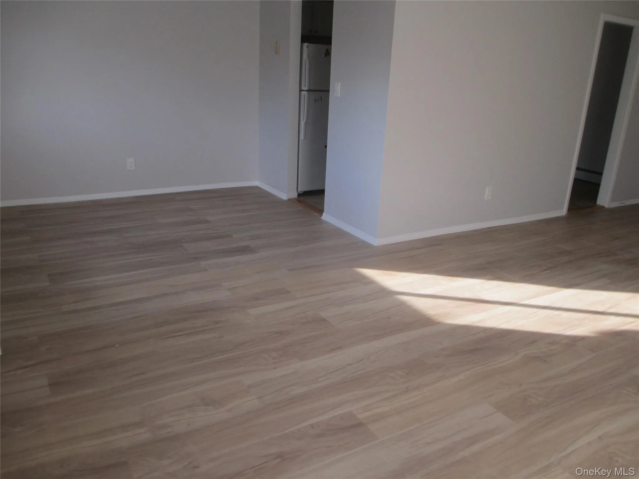 Spare room with light wood-style floors and baseboards Spare room with light wood-style floors and baseboards