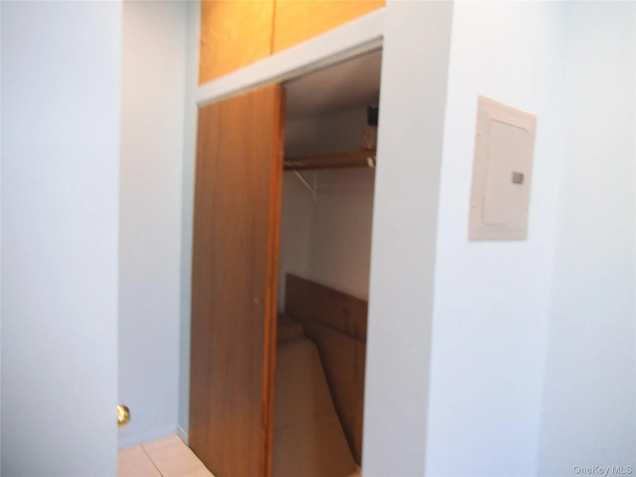 Closet featuring electric panel Closet featuring electric panel
