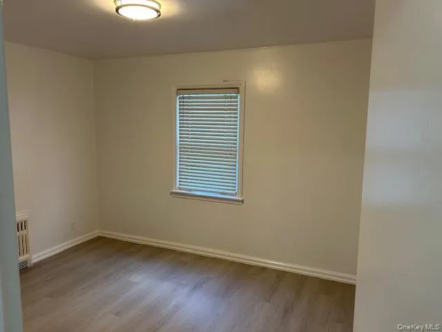 Empty room with light wood-type flooring and radiator Empty room with light wood-type flooring and radiator