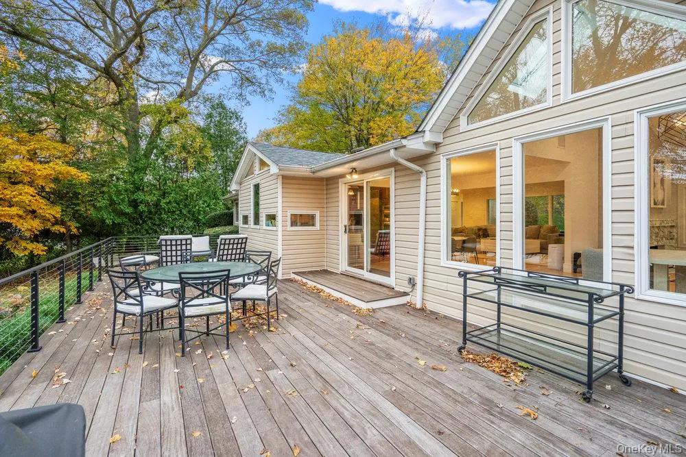 Deck with outdoor dining area Deck with outdoor dining area