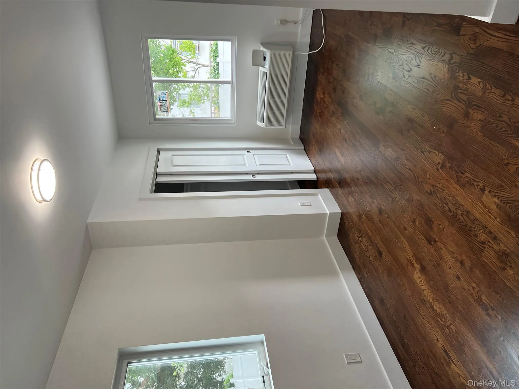 Spare room with plenty of natural light, dark wood finished floors, and a wall unit AC Spare room with plenty of natural light, dark wood finished floors, and a wall unit AC