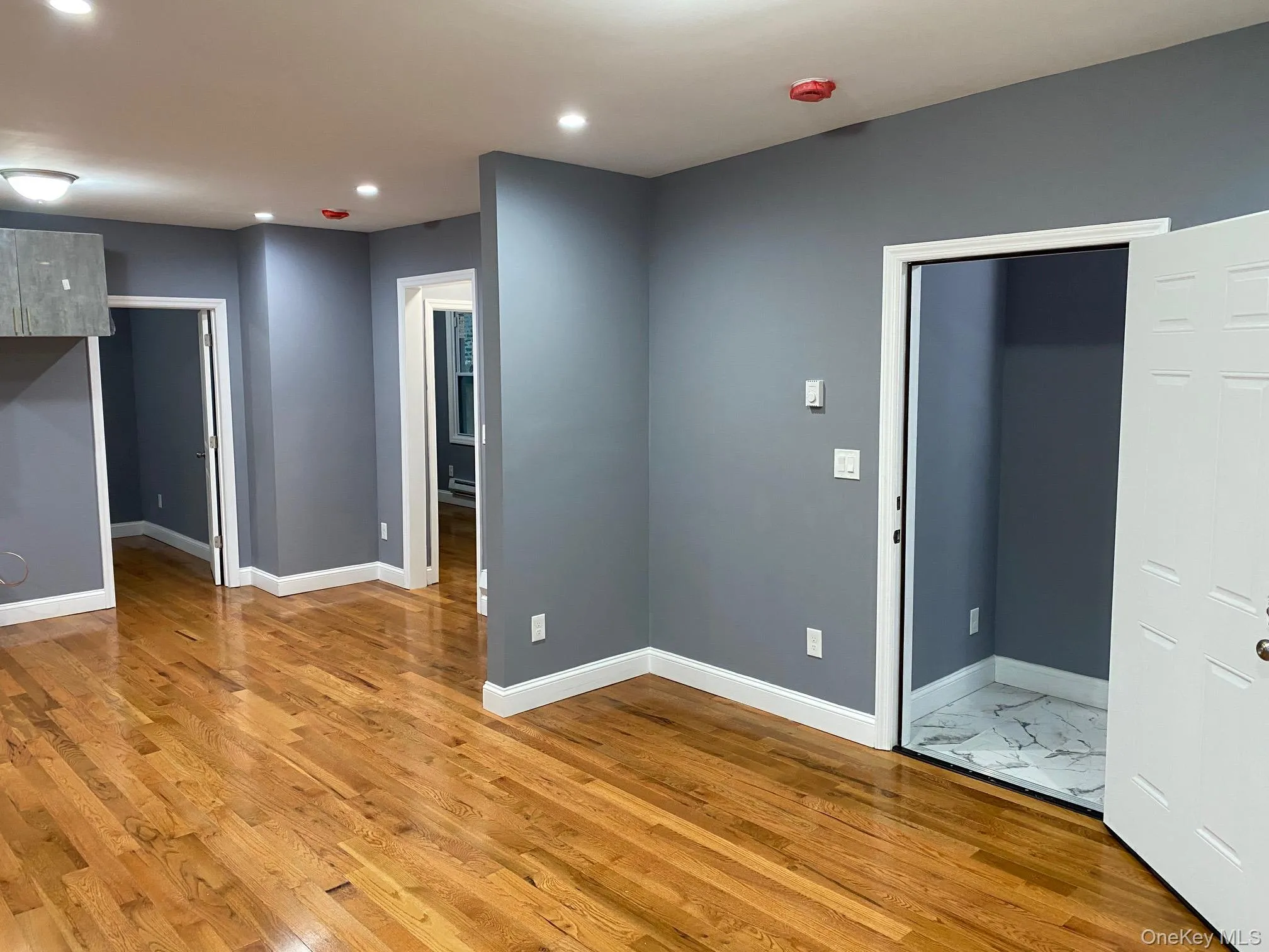 Unfurnished room with recessed lighting and light wood-style floors Unfurnished room with recessed lighting and light wood-style floors