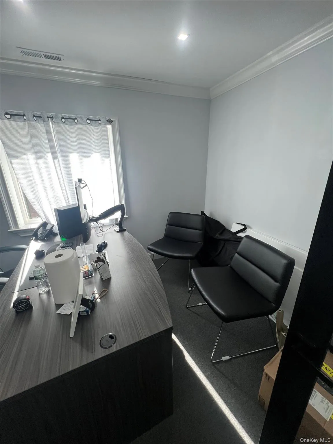 Home office featuring crown molding Home office featuring crown molding