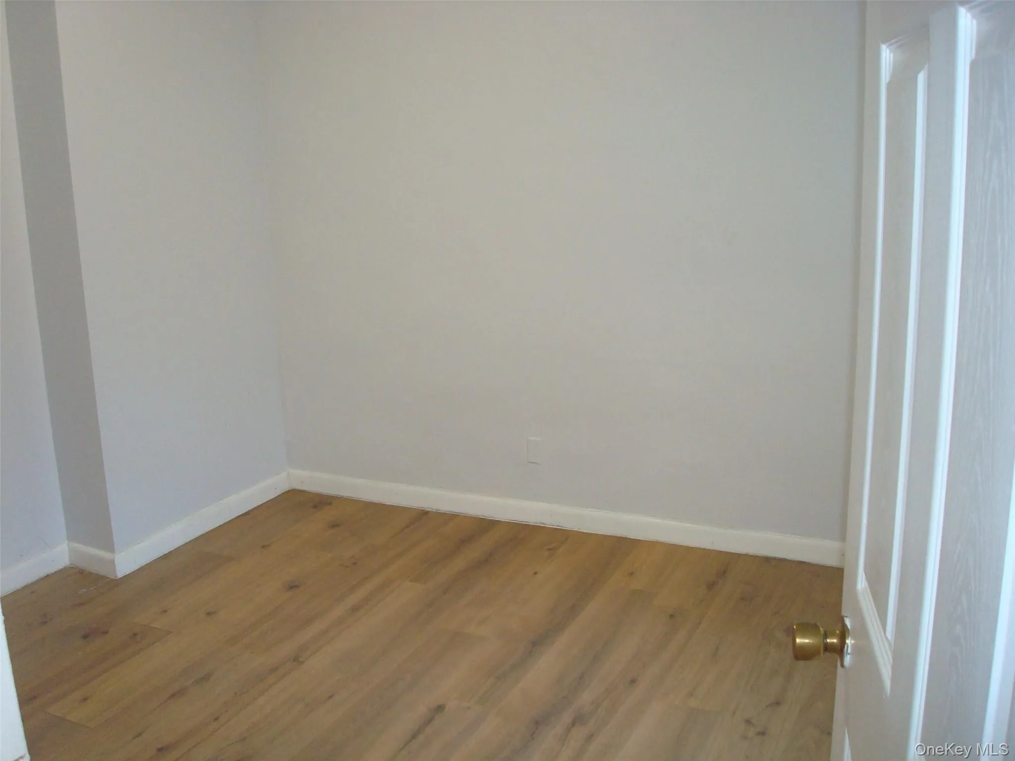 Unfurnished room with light wood-style floors and baseboards Unfurnished room with light wood-style floors and baseboards
