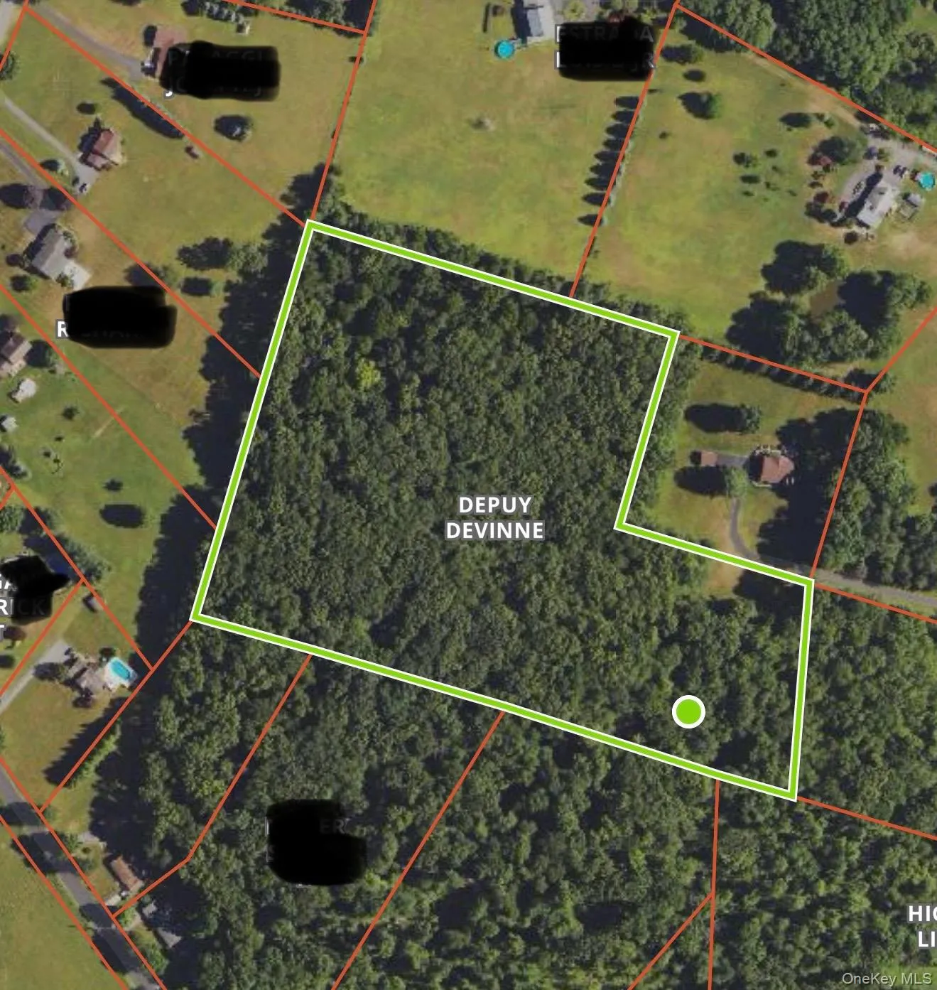 Map of property location with property boundaries highlighted Map of property location with property boundaries highlighted