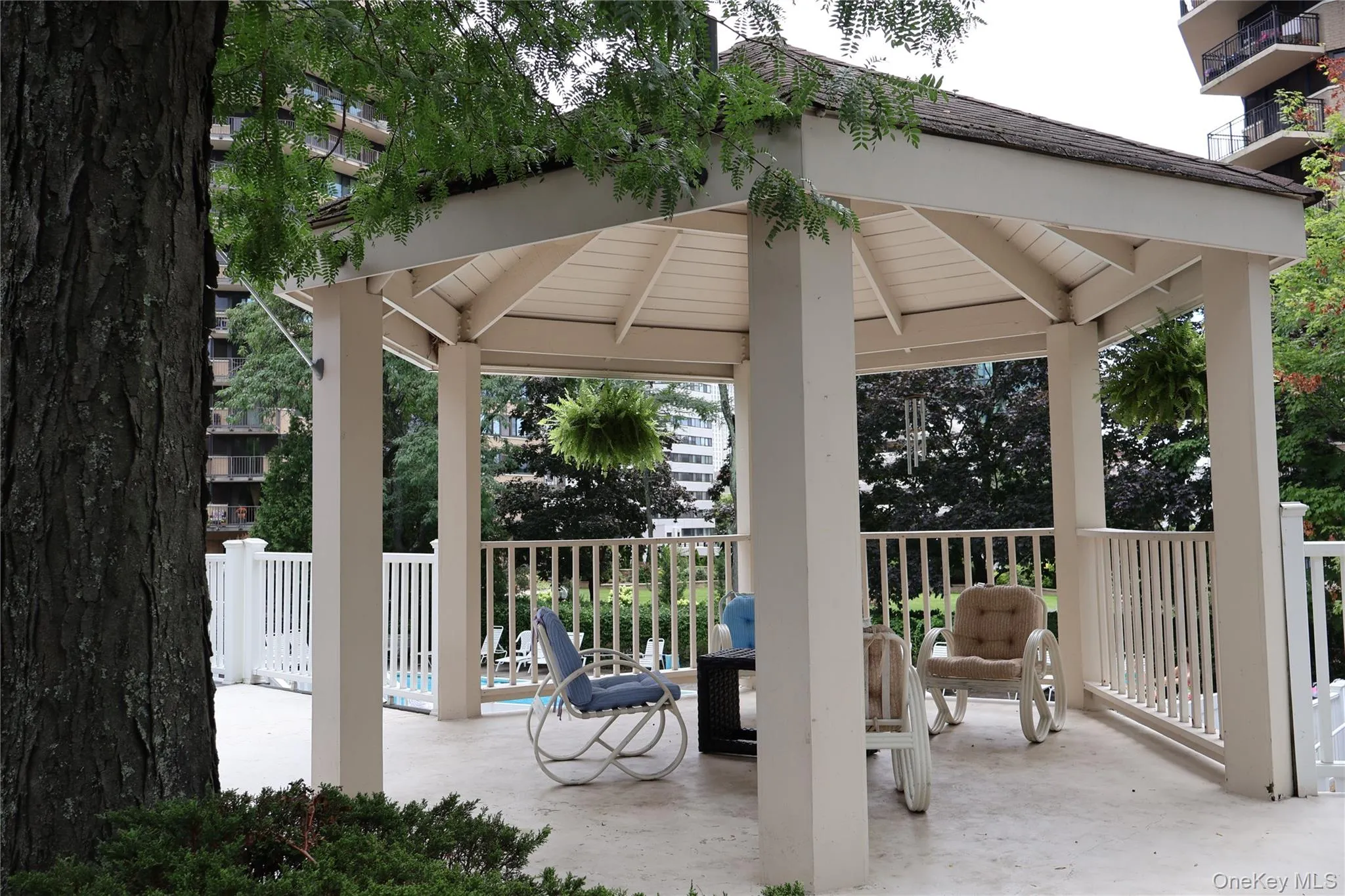View of community patio with a gazebo View of community patio with a gazebo