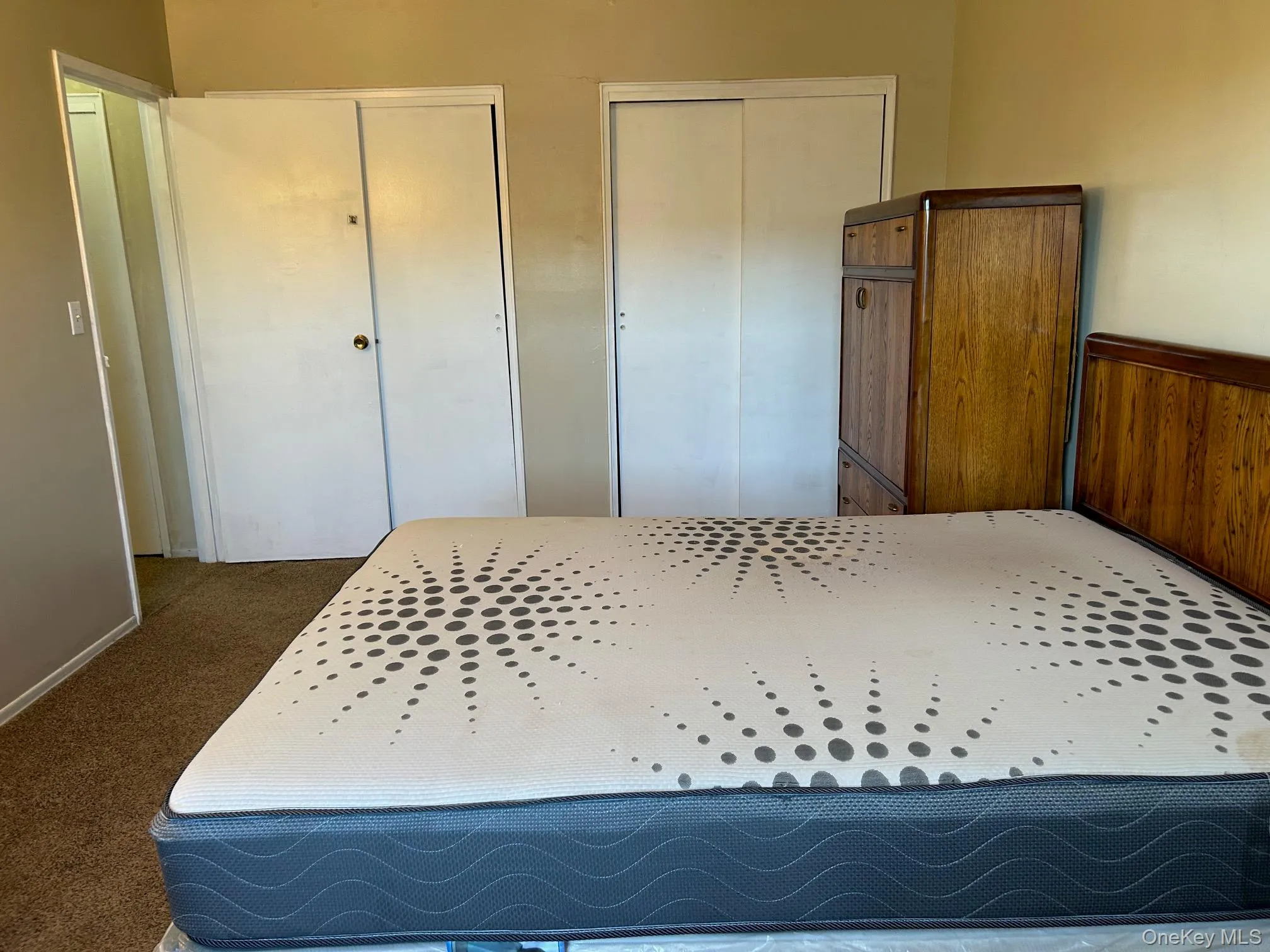 Bedroom with multiple closets and carpet Bedroom with multiple closets and carpet