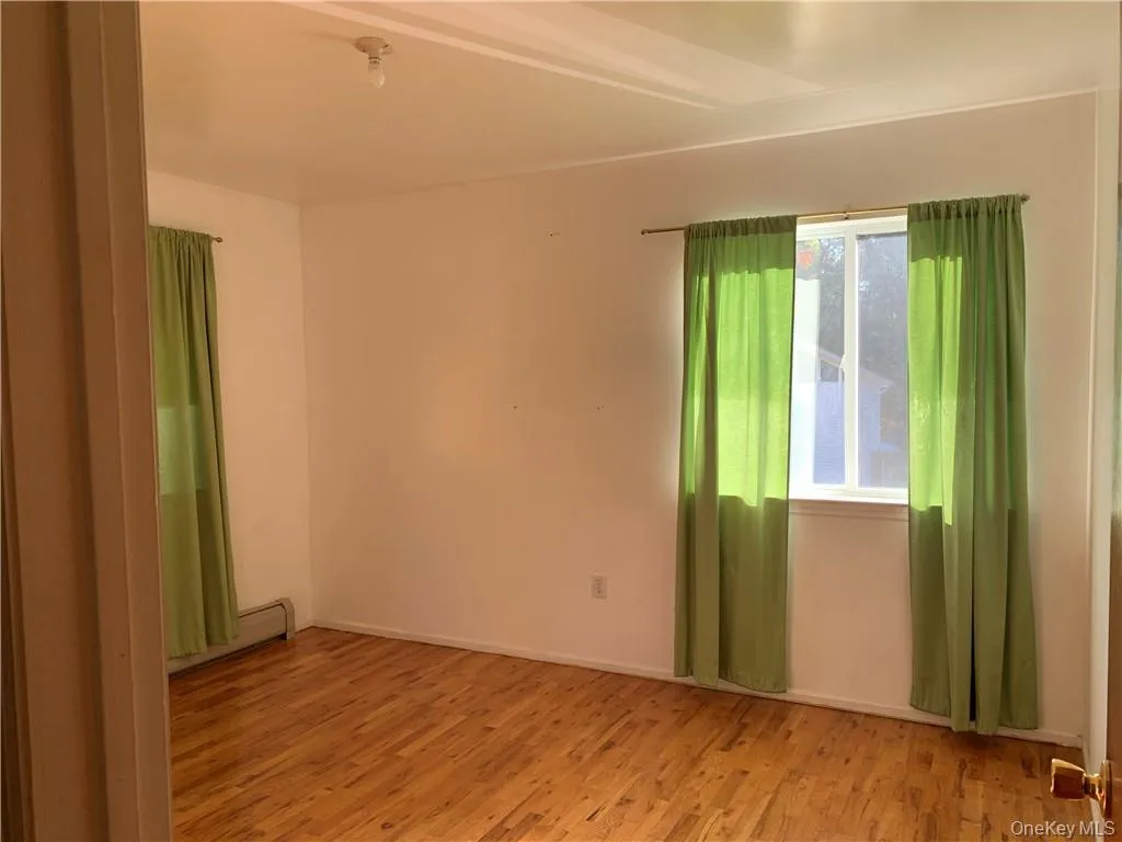 Unfurnished room featuring a baseboard heating unit and light wood-type flooring Unfurnished room featuring a baseboard heating unit and light wood-type flooring