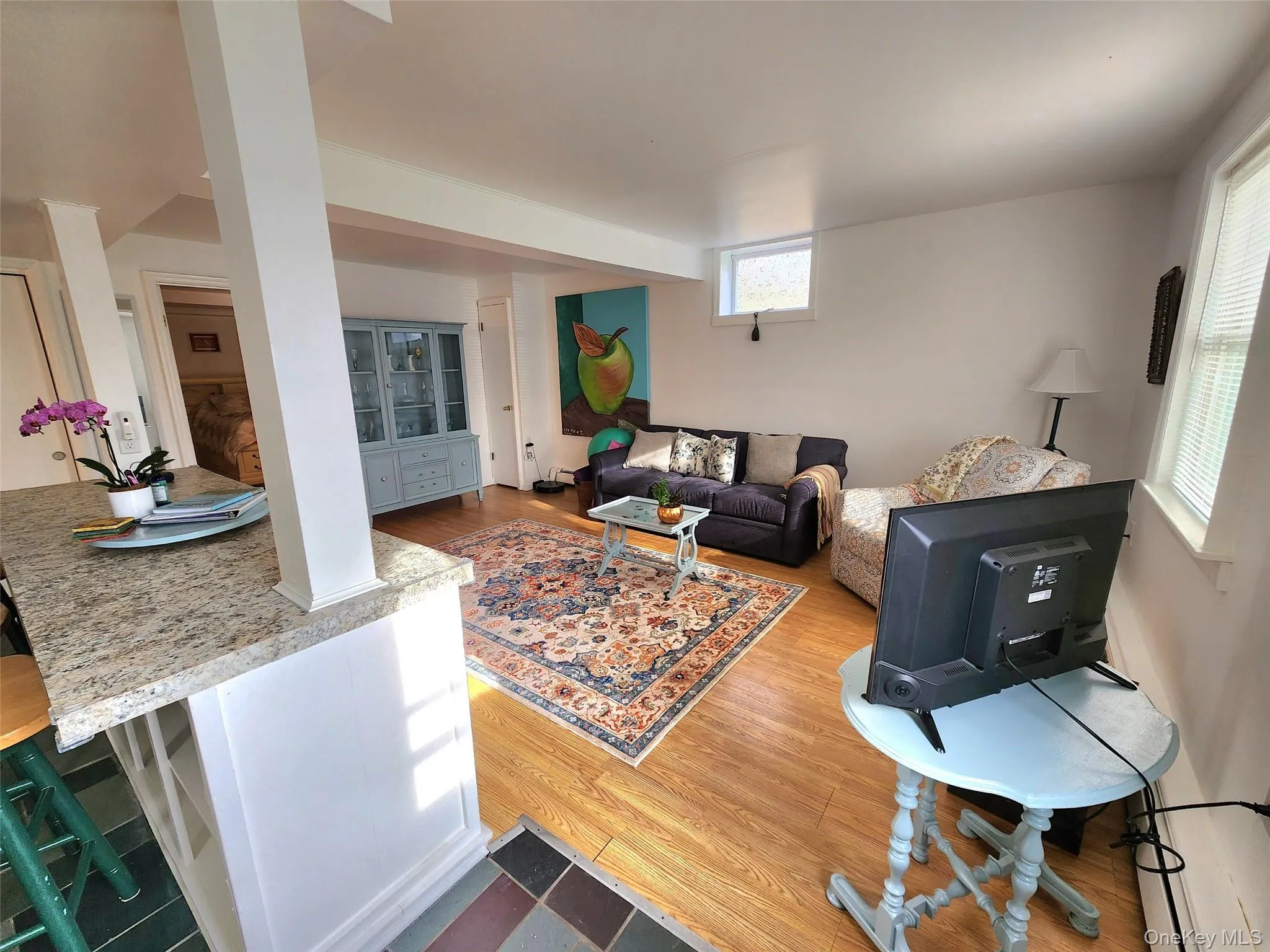 Living room with wood finished floors Living room with wood finished floors