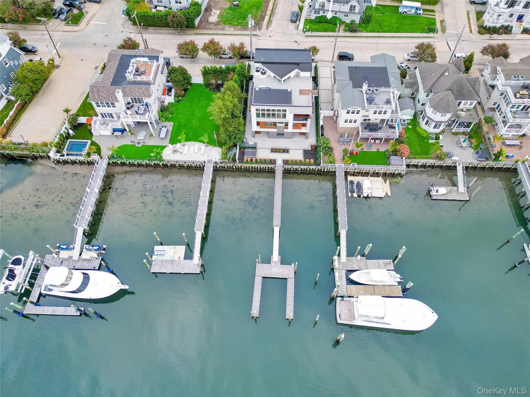 Aerial perspective of suburban area featuring Reynolds Channel Aerial perspective of suburban area featuring Reynolds Channel