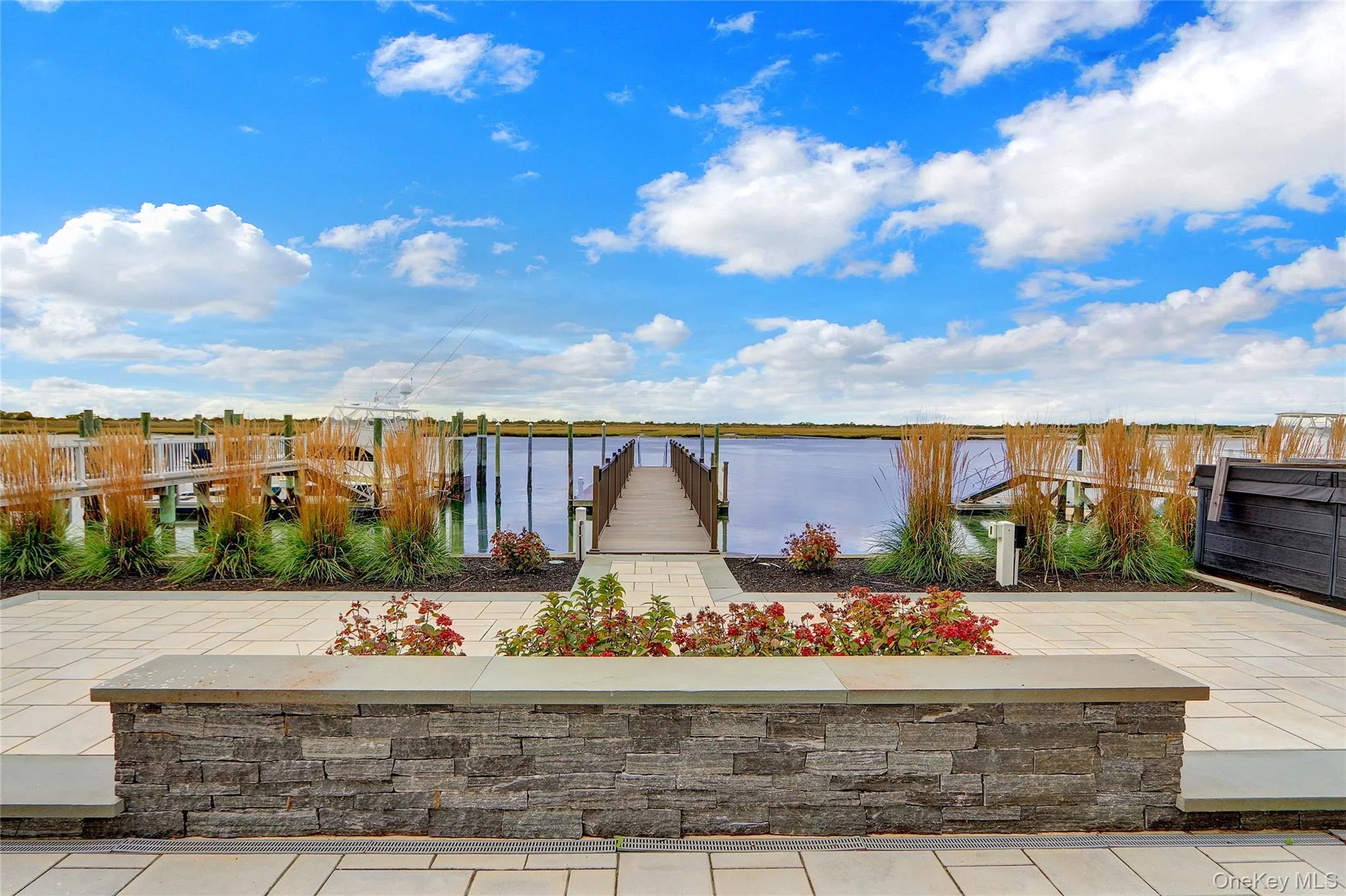 View of patio / terrace with a water view of Reynolds Channel View of patio / terrace with a water view of Reynolds Channel