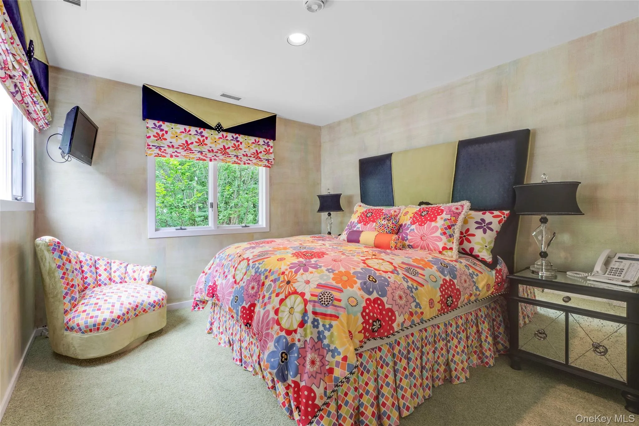 Carpeted bedroom featuring baseboards and recessed lighting Carpeted bedroom featuring baseboards and recessed lighting