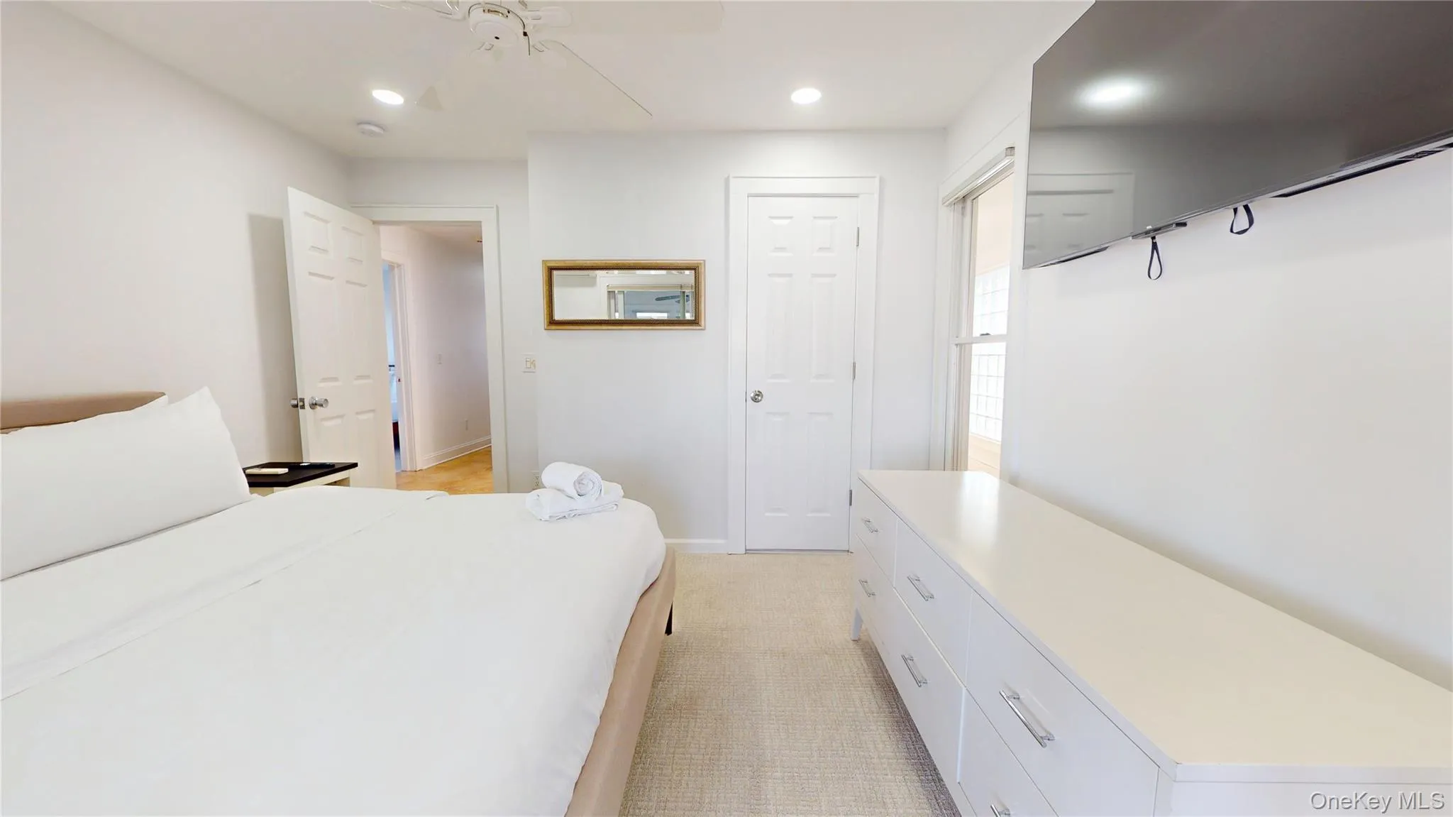 Bedroom featuring recessed lighting and a ceiling fan Bedroom featuring recessed lighting and a ceiling fan