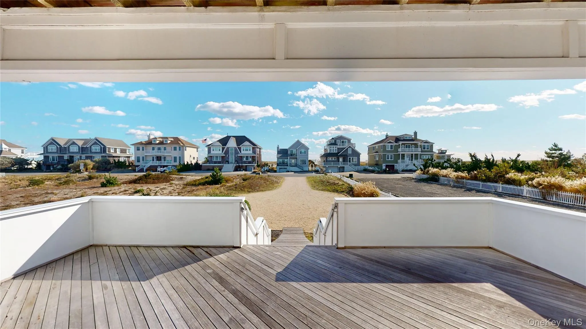 Deck with a residential view Deck with a residential view