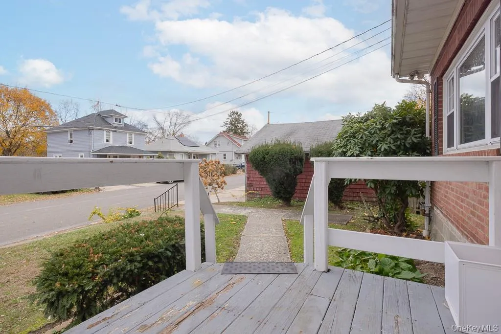 Deck with a residential view Deck with a residential view