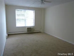 Carpeted empty room featuring a ceiling fan, a baseboard radiator, and a baseboard heating unit Carpeted empty room featuring a ceiling fan, a baseboard radiator, and a baseboard heating unit