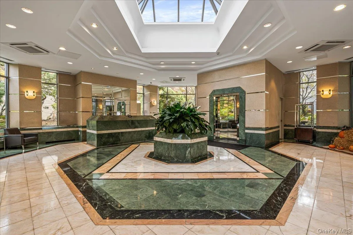 Building lobby with recessed lighting Building lobby with recessed lighting