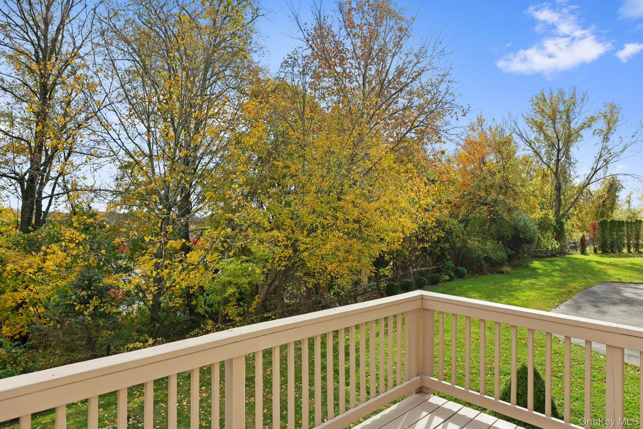 Deck with a yard Deck with a yard