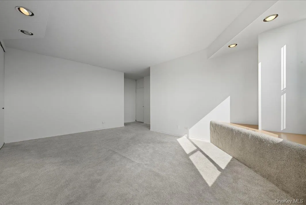 Carpeted spare room featuring recessed lighting Carpeted spare room featuring recessed lighting