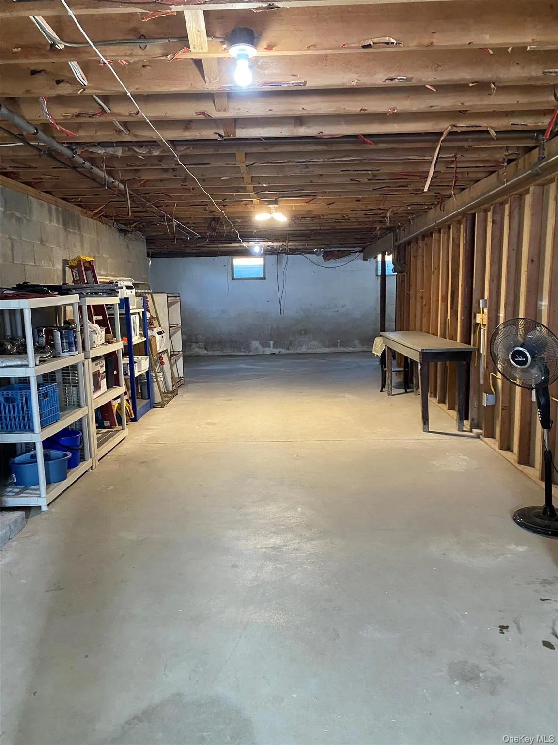 Large basement storage area Large basement storage area