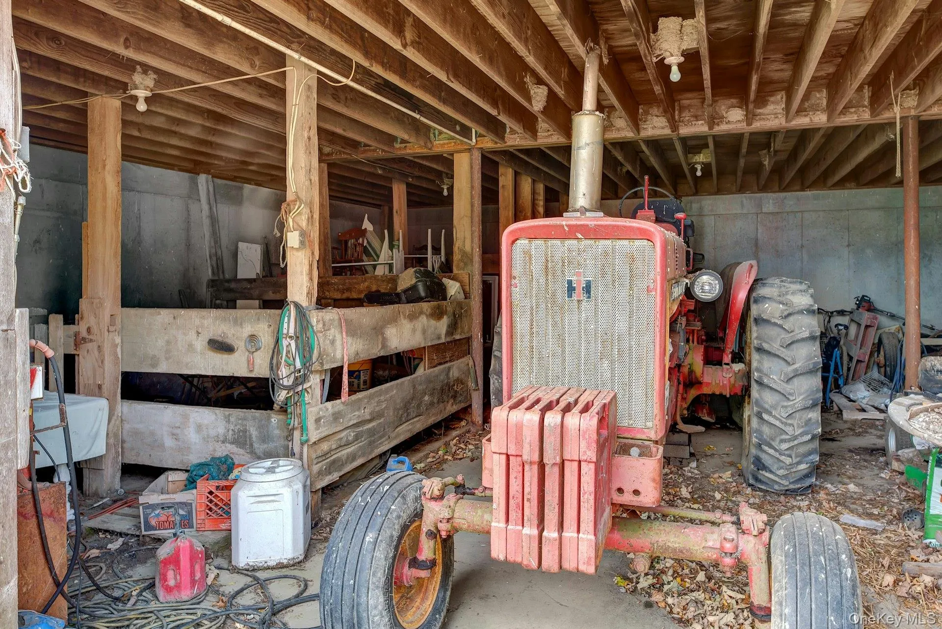 Inside Lower Level of Barn with Horse Stalls Inside Lower Level of Barn with Horse Stalls