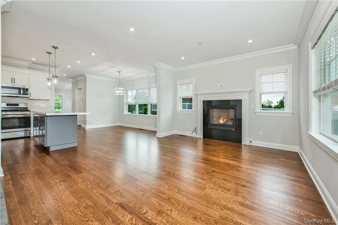 VIEW SHOWING OPEN-CONCEPT OF KITCHEN, DINING ROOM AND FAMILY ROOM WITH GAS-FIRED FIREPLACE VIEW SHOWING OPEN-CONCEPT OF KITCHEN, DINING ROOM AND FAMILY ROOM WITH GAS-FIRED FIREPLACE