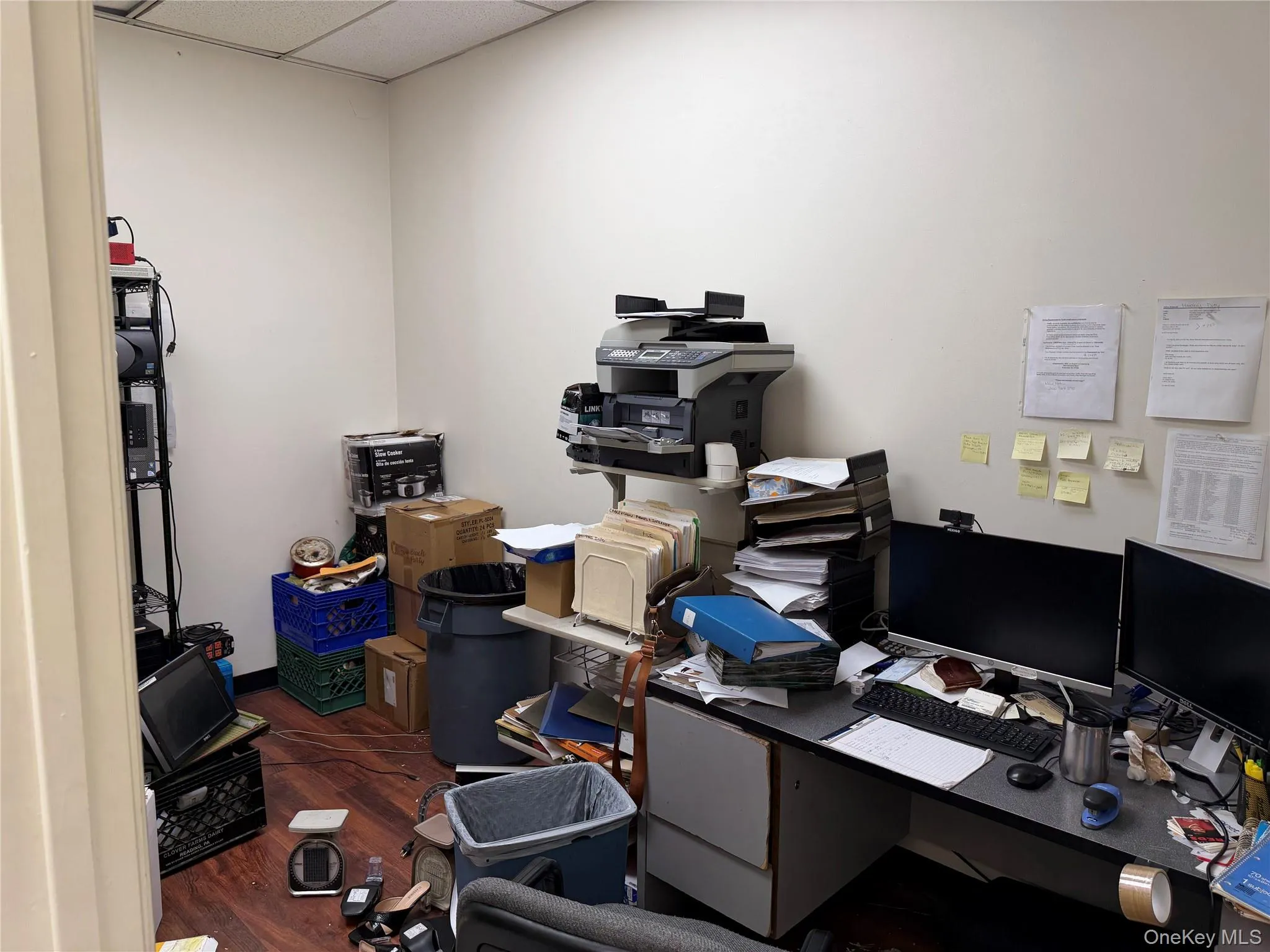 Home office featuring a drop ceiling Home office featuring a drop ceiling