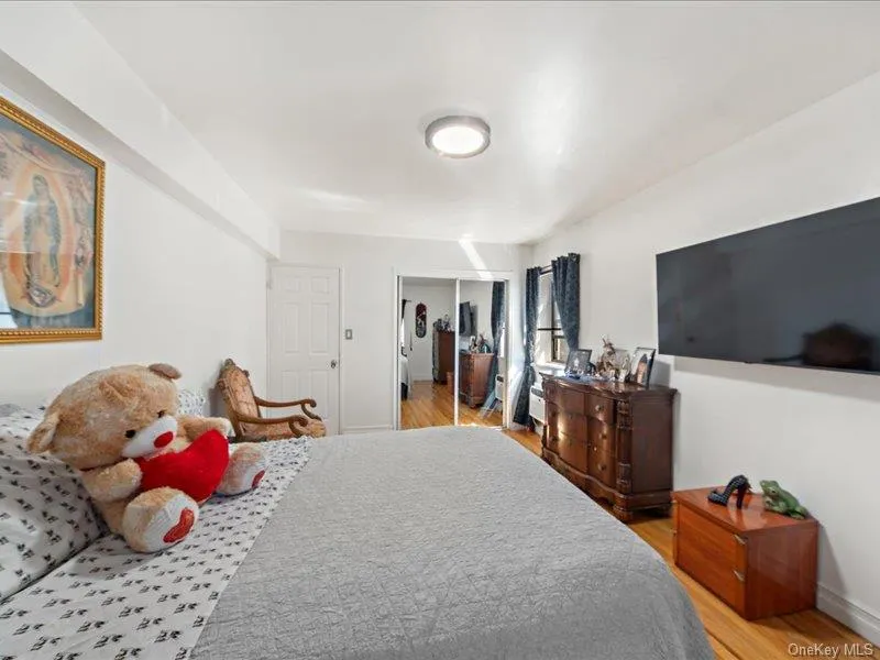 Bedroom with light wood-style floors and a closet Bedroom with light wood-style floors and a closet