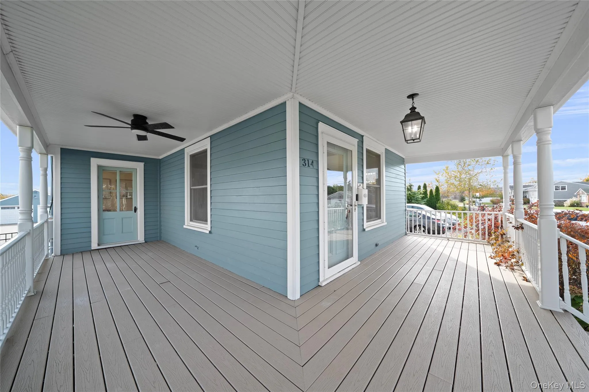 Wooden porch with ceiling fan Wooden porch with ceiling fan