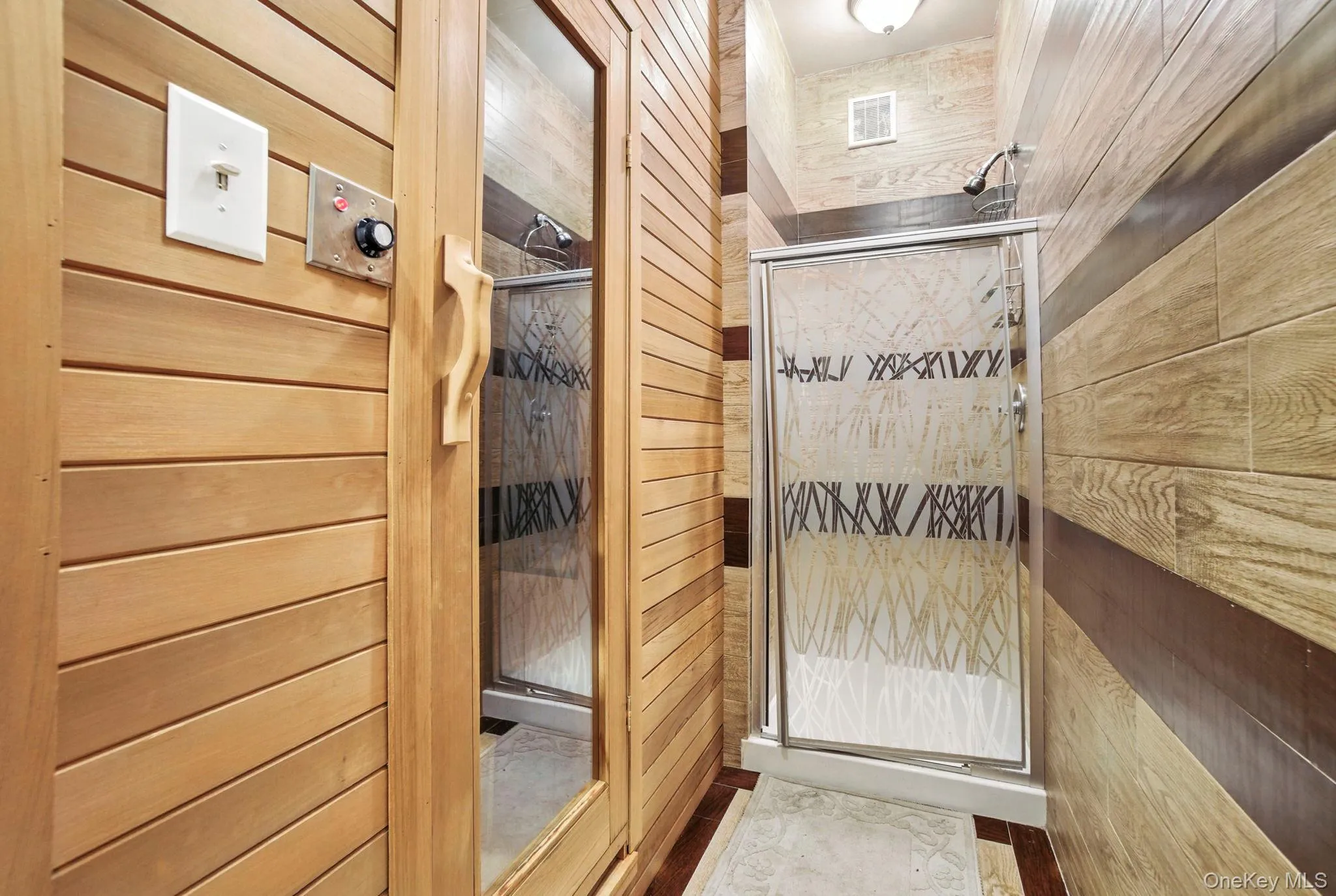 Entryway with wood walls Entryway with wood walls