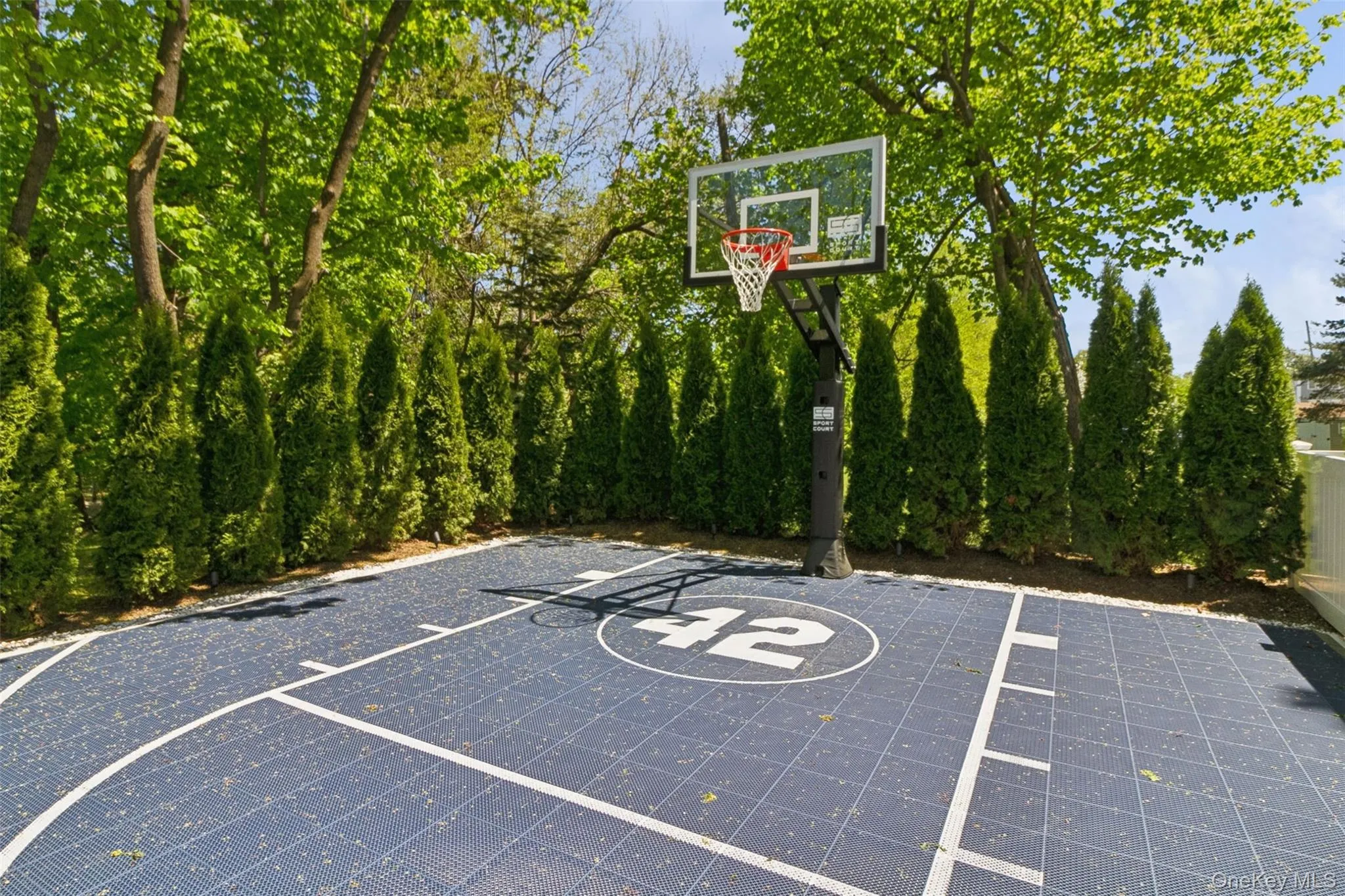View of sport court featuring basketball hoop View of sport court featuring basketball hoop